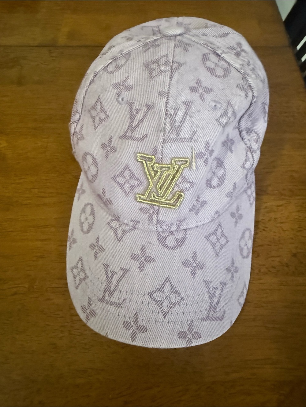 Louis Vuitton Lavender Monogram Baseball Cap with Gold LV Emblem